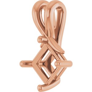 14K Rose Gold 5.5 mm Square Pendant Mounting – image 4