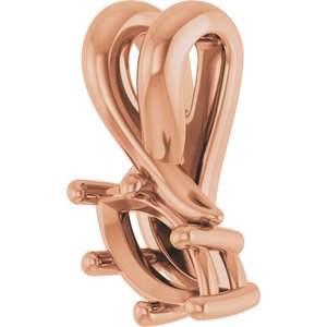 10K Rose Gold 6x3 mm Marquise Pendant Mounting – image 4