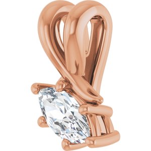 10K Rose Gold 6x3 mm Marquise Pendant Mounting – image 3