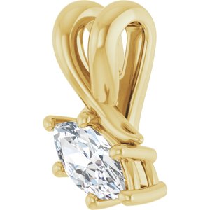 10K Yellow Gold 6x3 mm Marquise Pendant Mounting – image 3