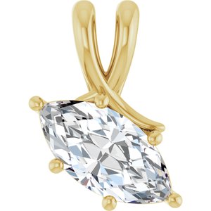 10K Yellow Gold 12x6 mm Marquise Pendant Mounting