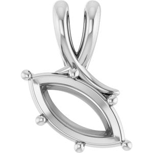 Platinum 12x6 mm Marquise Pendant Mounting – image 2