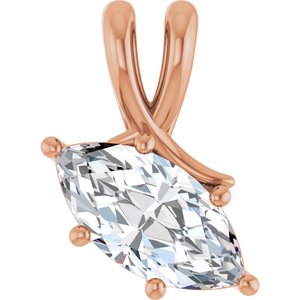 14K Rose Gold 12x6 mm Marquise Pendant Mounting