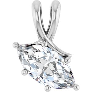Platinum 12x6 mm Marquise Pendant Mounting