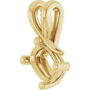 18K Yellow Gold 7x5 mm Elongated Cushion Pendant Mounting – image 4