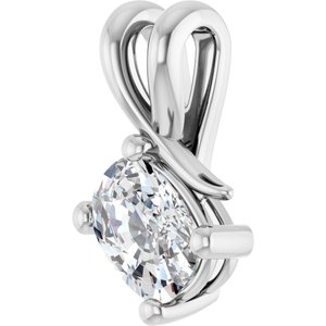 14K White Gold 7x5 mm Elongated Cushion Pendant Mounting – image 3
