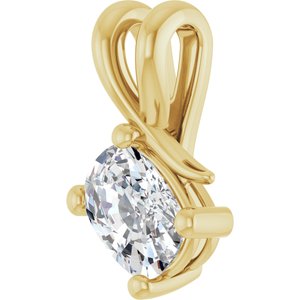 18K Yellow Gold 7x5 mm Elongated Cushion Pendant Mounting – image 3