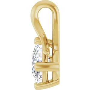 18K Yellow Gold 7x5 mm Elongated Cushion Pendant Mounting – image 5