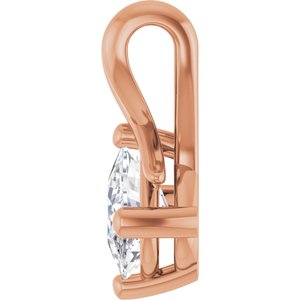 18K Rose Gold 7x5 mm Elongated Cushion Pendant Mounting – image 5
