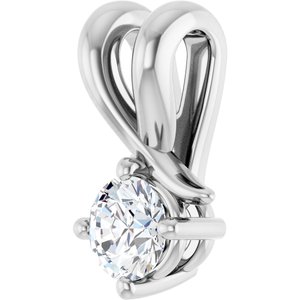 14K White Gold 3.8 mm Round Pendant Mounting – image 3