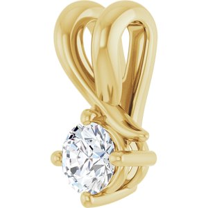 14K Yellow Gold 3.8 mm Round Pendant Mounting – image 3
