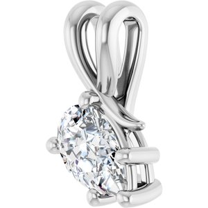 14K X1 White Gold 8x5 mm Pear Pendant Mounting – image 3