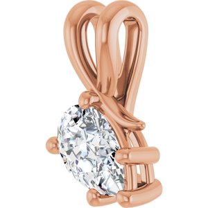 10K Rose Gold 8x5 mm Pear Pendant Mounting – image 3