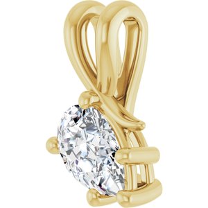 14K Yellow Gold 8x5 mm Pear Pendant Mounting – image 3