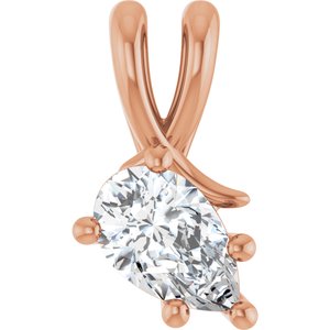 14K Rose Gold 8x5 mm Pear Pendant Mounting