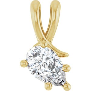10K Yellow Gold 8x5 mm Pear Pendant Mounting