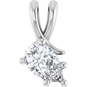 Sterling Silver 8x5 mm Pear Pendant Mounting