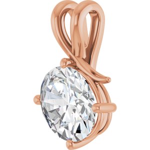 10K Rose Gold 11x9 mm Oval Pendant Mounting – image 3
