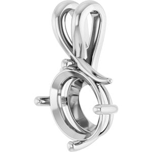 Continuum Sterling Silver 11x9 mm Oval Pendant Mounting – image 4