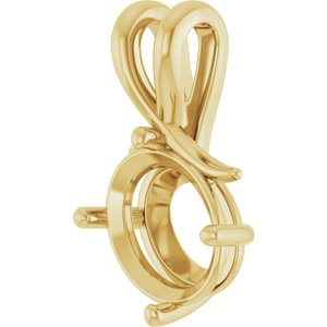 18K Yellow Gold 11x9 mm Oval Pendant Mounting – image 4