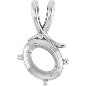 Continuum Sterling Silver 11x9 mm Oval Pendant Mounting – image 2