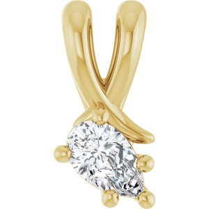 10K Yellow Gold 5x3 mm Pear Pendant Mounting