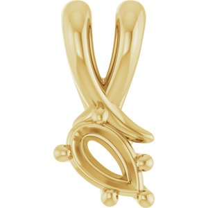 10K Yellow Gold 5x3 mm Pear Pendant Mounting – image 2