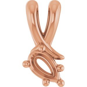 14K Rose Gold 5x3 mm Pear Pendant Mounting – image 2