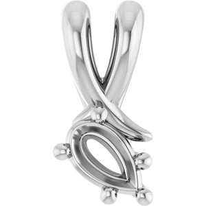 Sterling Silver 5x3 mm Pear Pendant Mounting – image 2