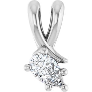 14K White Gold 5x3 mm Pear Pendant Mounting