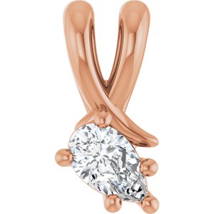 10K Rose Gold 5x3 mm Pear Pendant Mounting