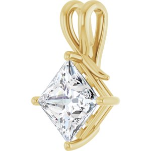 10K Yellow Gold 9 mm Square Pendant Mounting – image 3