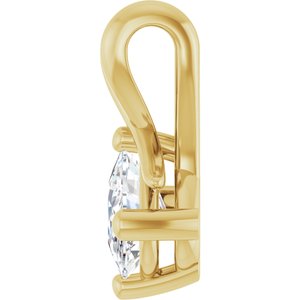 10K Yellow Gold 6.5x4.5 mm Elongated Cushion Pendant Mounting – image 5