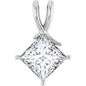 18K White Gold 9 mm Square Pendant Mounting