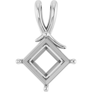 Platinum 9 mm Square Pendant Mounting – image 2