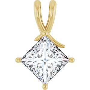 10K Yellow Gold 9 mm Square Pendant Mounting
