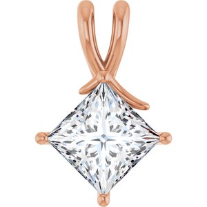 10K Rose Gold 9 mm Square Pendant Mounting