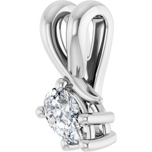 10K White Gold 5x3 mm Pear Pendant Mounting – image 3
