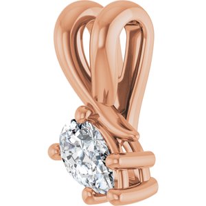 18K Rose Gold 5x3 mm Pear Pendant Mounting – image 3