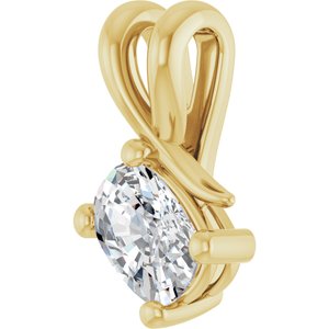 10K Yellow Gold 6.5x4.5 mm Elongated Cushion Pendant Mounting – image 3