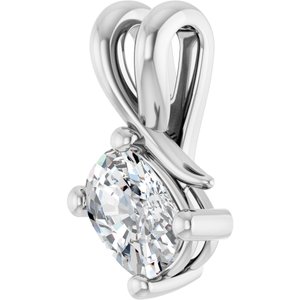 Continuum Sterling Silver 6.5x4.5 mm Elongated Cushion Pendant Mounting – image 3
