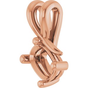 10K Rose Gold 6.5x4.5 mm Elongated Cushion Pendant Mounting – image 4