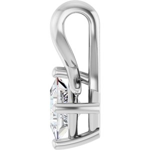 18K White Gold 4 mm Square Pendant Mounting – image 5