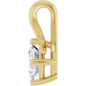 14K Yellow Gold 4 mm Square Pendant Mounting – image 5