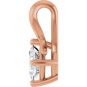 10K Rose Gold 4 mm Square Pendant Mounting – image 5