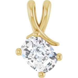 14K Yellow Gold 8x6 mm Elongated Cushion Pendant Mounting