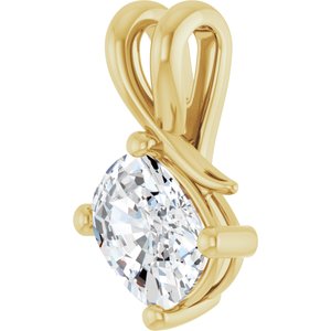 10K Yellow Gold 8x6 mm Elongated Cushion Pendant Mounting – image 3