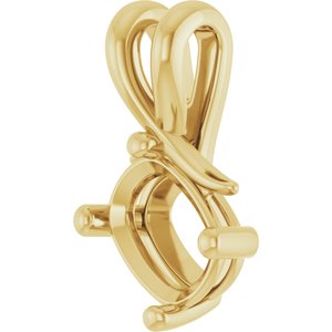 14K Yellow Gold 8x6 mm Elongated Cushion Pendant Mounting – image 4