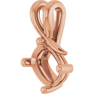 18K Rose Gold 8x6 mm Elongated Cushion Pendant Mounting – image 4