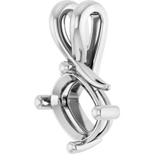 18K White Gold 8x6 mm Elongated Cushion Pendant Mounting – image 4